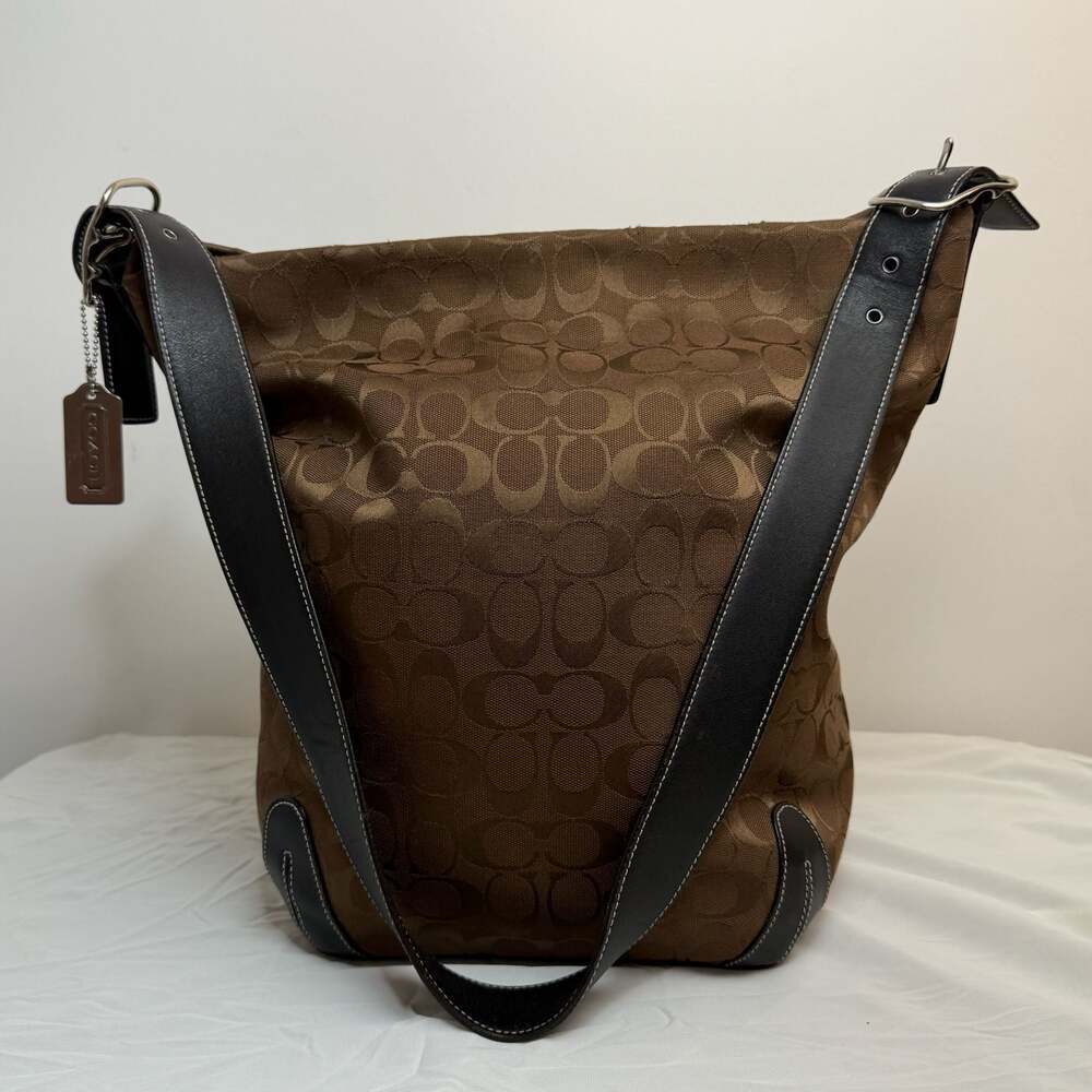 Coach Signature Canvas Hobo Bag in Brown/Tan